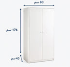 دولاب خشب إتحاد أوربي ضلفة أبيض - 80×40×176 سم
