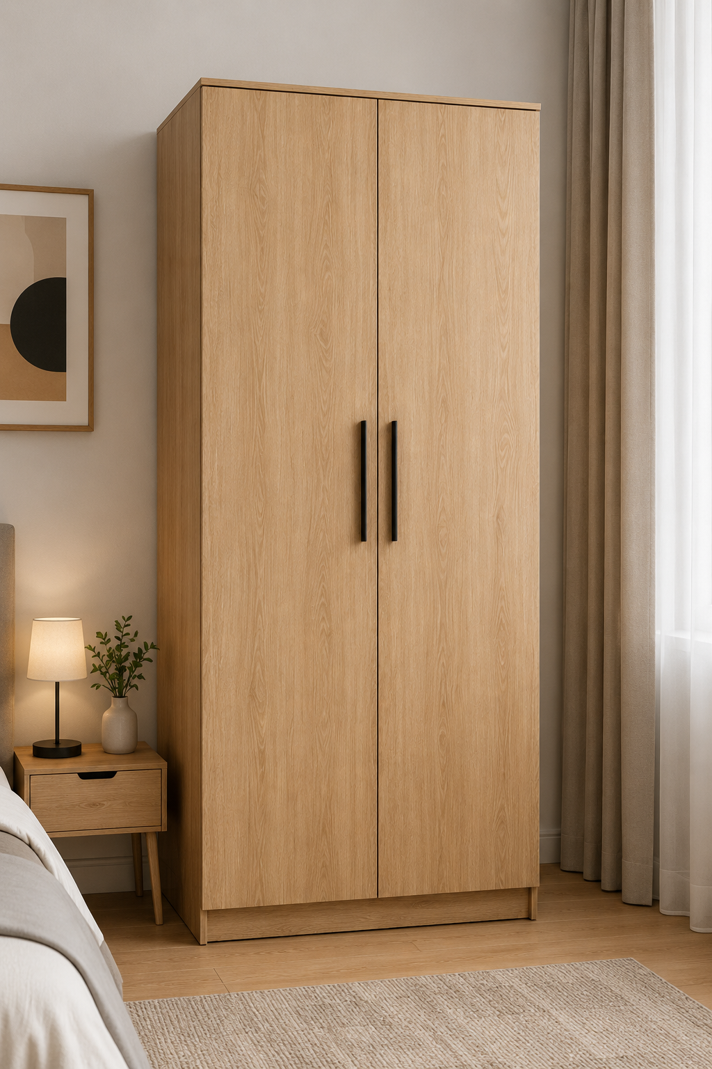 دولاب ملابس مودرن – بابين – 100 × 60 × 200 سم